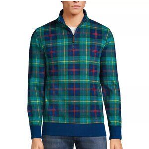 Lands' End Men's Bedford Rib Quarter Zip Sweater - Large